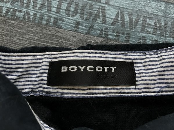 BOYCOTT ボイコット メンズ クレリック 半袖ポロシャツ 2 黒_画像2