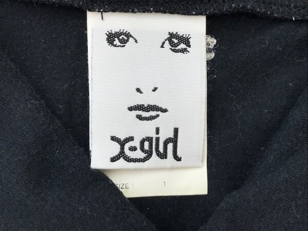 X-girl エックスガール レディース ダブルポケット 薄手 半袖ポロシャツ 1 黒_画像2