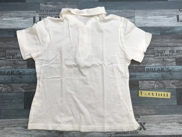 McGREGORmakrega- lady's made in Japan thin polo-shirt with short sleeves M white 