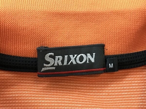 SRIXON スリクソン メンズ ゴルフ Vネック ロゴ刺繍 ドライ 半袖ポロシャツ M オレンジの画像2