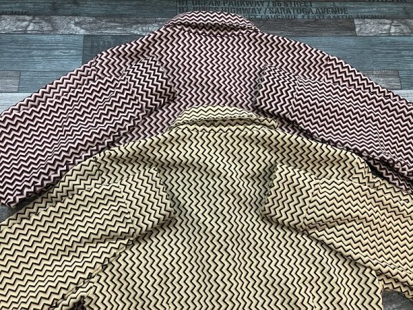 KALEIDOSCOPE レディース 総柄 ストレッチ 長袖シャツ 2枚セット まとめ売り 赤紫・薄い黄緑_画像3