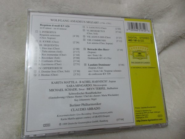 モーツァルト：レクイエム【CD】アバド指揮ベルリン・フィル　//　カラヤン没後10周年記念コンサート_画像6