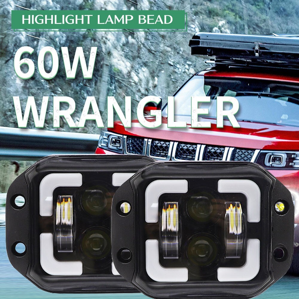  free shipping * working light white / yellow / blue / red H4 HI/Lo Jeep Jimny 2 piece 60W 4 -inch LED foglamp . included type working light 