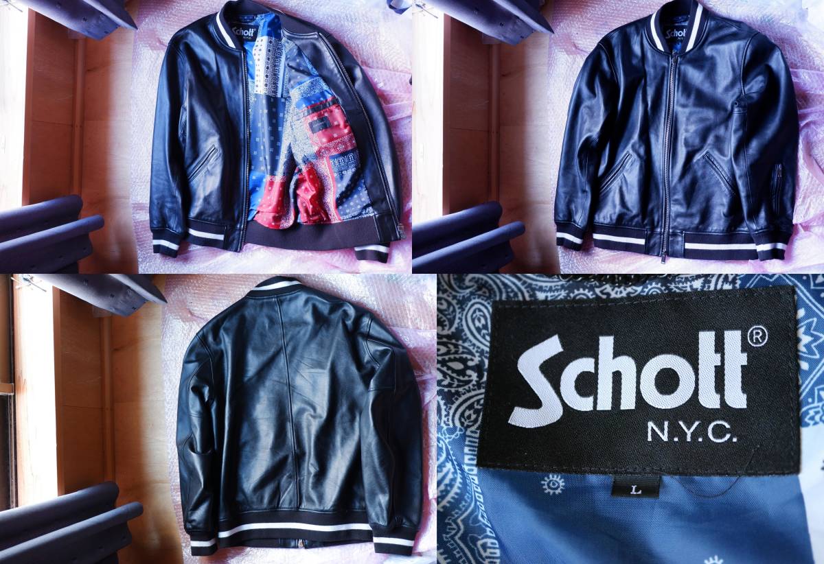 SOPHNET. SCHOTT LEATHER STADIUM JACKET - アウター