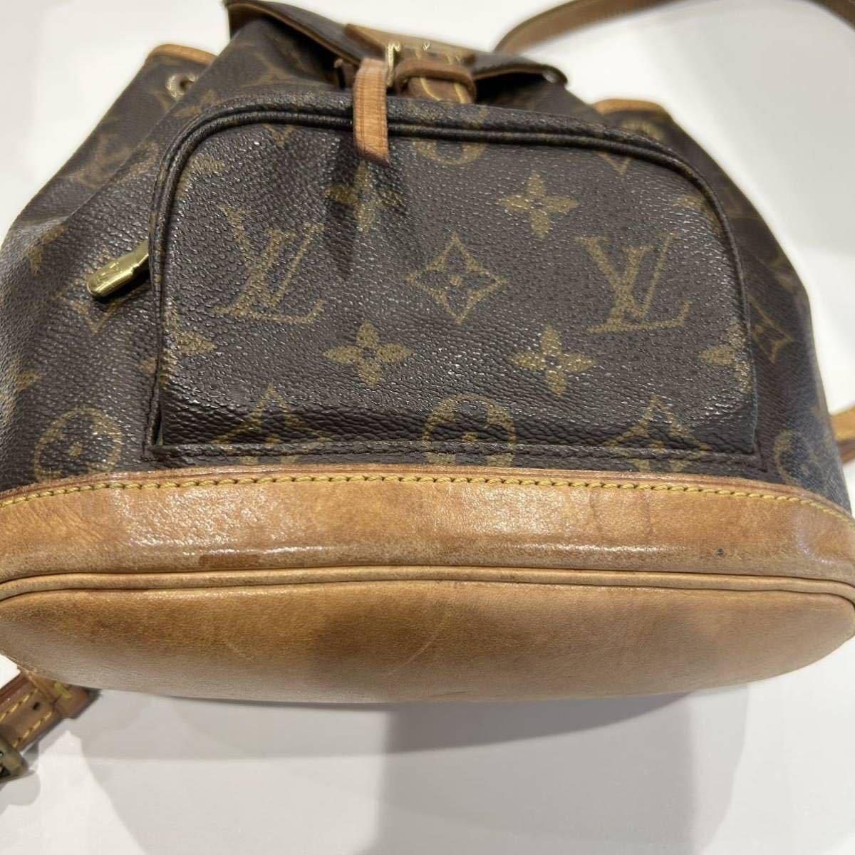 LOUIS VUITTON ルイヴィトン モノグラム モンスリ バックパック リュックサック カバン ブラウン_画像7