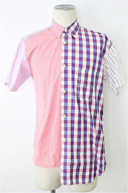 COMME des GARCONS SHIRT ギンガムチェック半袖シャツ 【中古】 20-09-13-014-1-BL-CD-OD-ZT-CD001