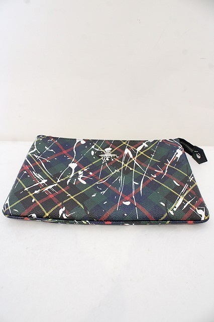 【USED】Vivienne Westwood SPLASHES HUNTING TARTAN DERBY ポーチ ヴィヴィアンウエストウッド 【中古】 O-23-09-24-093-ba-IG-OS