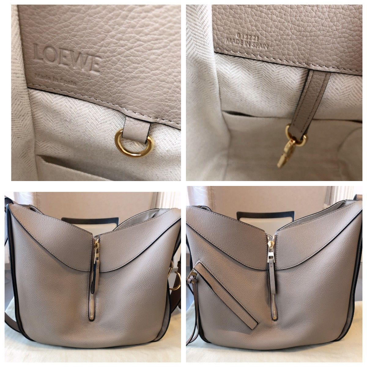 美品】LOEWE ハンモック スモール サンド ミンク チャーム付き 美品】LOEWE ハンモック スモール サンド ミンク チャーム付き