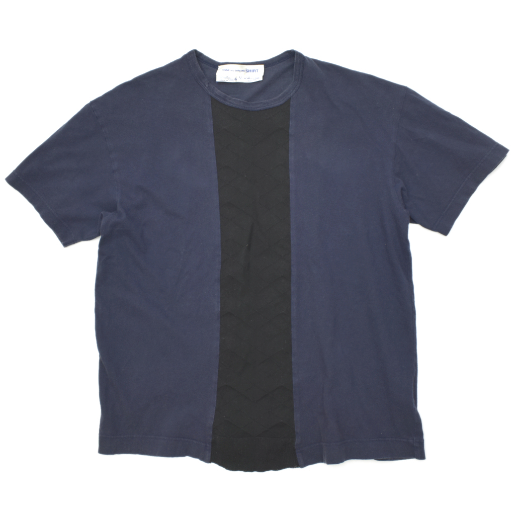 90s フランス製 COMME des GARCONS SHIRT コムデ ギャルソン シャツ フロント 異素材 切替 Tシャツ カットソー_画像1