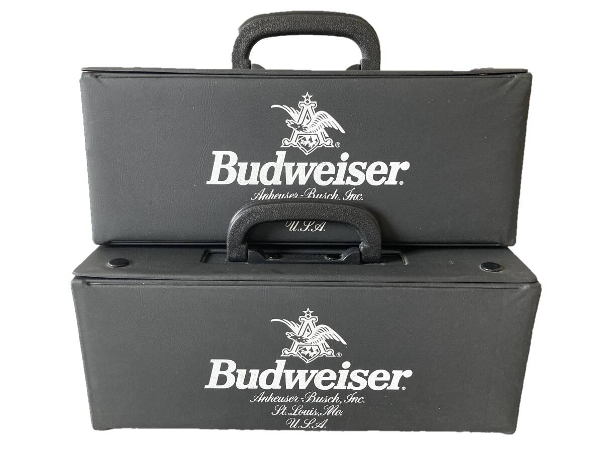 【80年代 レトロ〕カセットケース カセットテープ入れ 収納 箱 小物入れ Budweiser バドワイザー2個セットの画像1