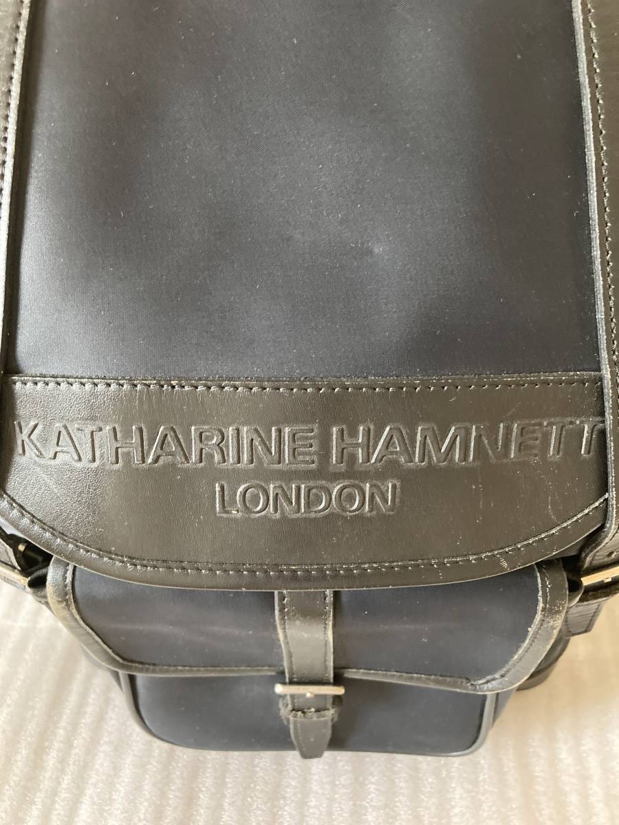 キャサリンハムネットロンドン バッグ リュックサック 黒 鞄 KATHARINE HAMNETT LONDON バッグ_画像6