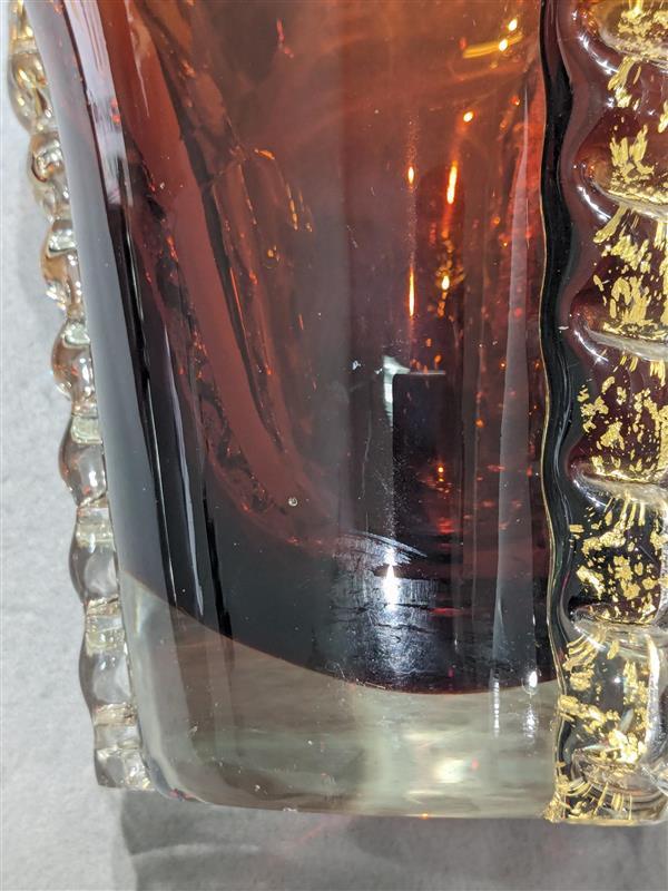 #4698 vase flower vase amber glass amber color flower base Mid-century Showa Retro 