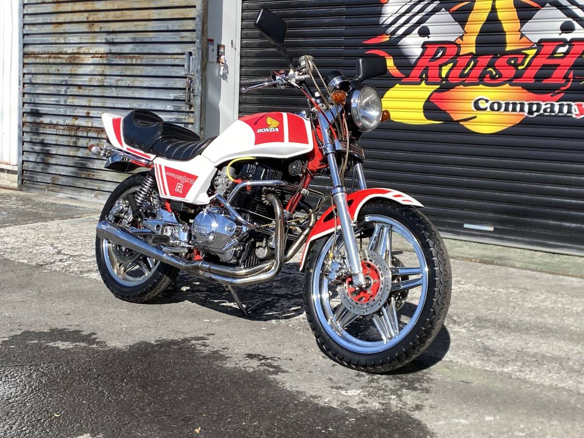 ホンダ スーパーホーク3 CB1100Rカラー 昭和58年 クロームメッキ クロス集合管 裏コム エンジンガード CB400N CB400T　現状販売_画像2