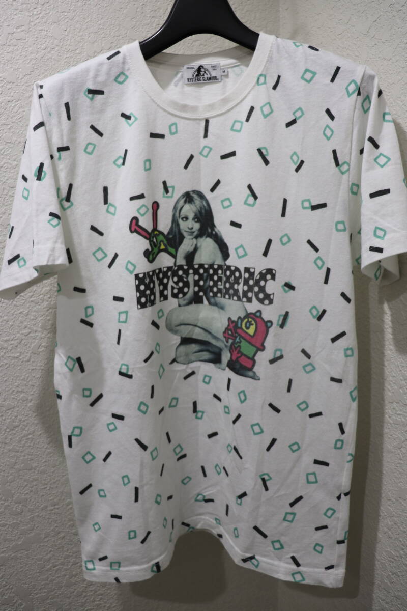 即決 HYSTERIC GLAMOUR ヒステリックグラマー 0261CT19 アニメイラストコラージュプリント フォトガールプリントTシャツ メンズ M 白系_画像1