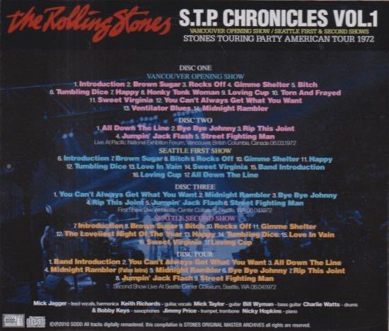 ROLLING STONES / STP CHRONICLES VOL.1 (4CD) 1972 SODDの画像2