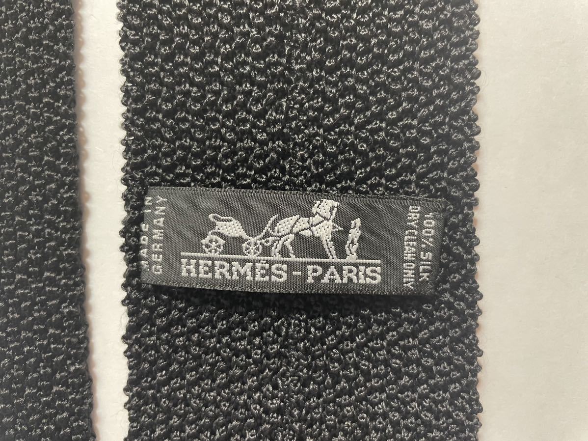 HERMES エルメス ニットタイ シルクタイ シルク100% カラフル ドット刺繍 ブラック ネクタイ クラヴァット ドイツ製 正規品_画像8