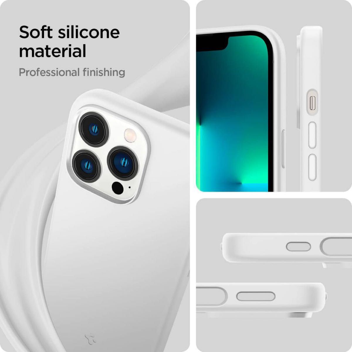 iPhone13Proケース シリコン 衝撃吸収 マット感 携帯カバー 保護 カバー スマホケース 携帯カバー Spigen