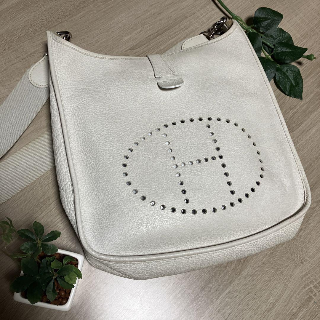 エルメス Hermes エブリンI GM ホワイト 白　トリヨンクレマンス ショルダーバッグ　肩掛け　レザー　□D刻印_画像1