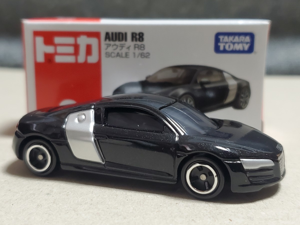 中古美品★トミカ NO.6 アウディ R8 ブラック★タカラトミー ミニカー_画像1