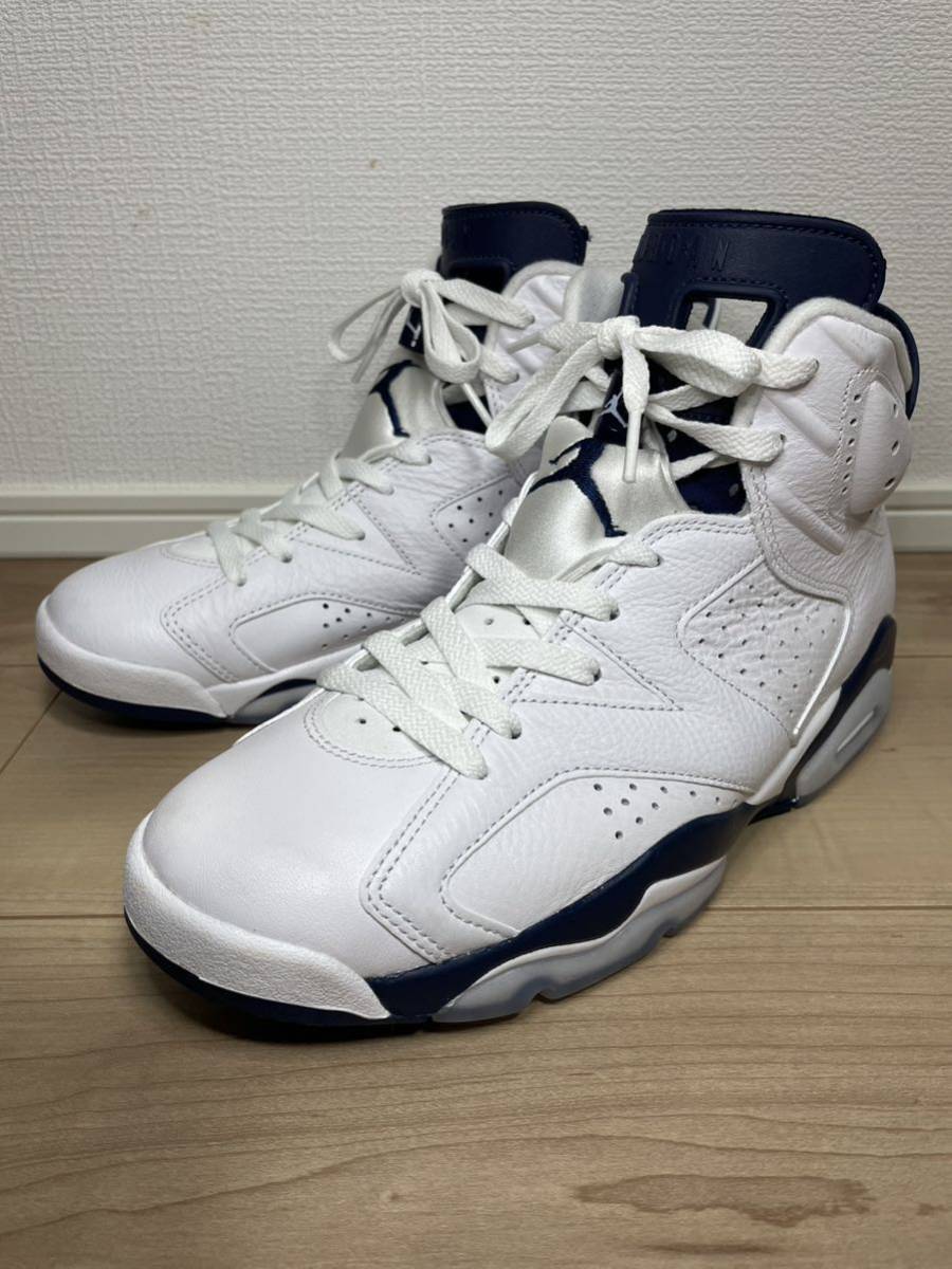 即決 美品 Nike Air Jordan 6 Midnight Navy ナイキ エアジョーダン ミッドナイト ネイビー 27.5cm 白 紺 ジョーダン エア 桜木_画像9