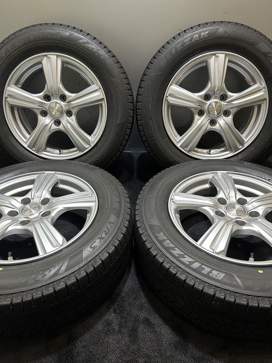 205/65R16 BRIDGESTONE/VRX3 21年製 VIOLENTO 16インチ 6.5J ＋40 100 5H スタッドレス 4本 ヤリスクロス エスティマ (南4-E923)_画像1