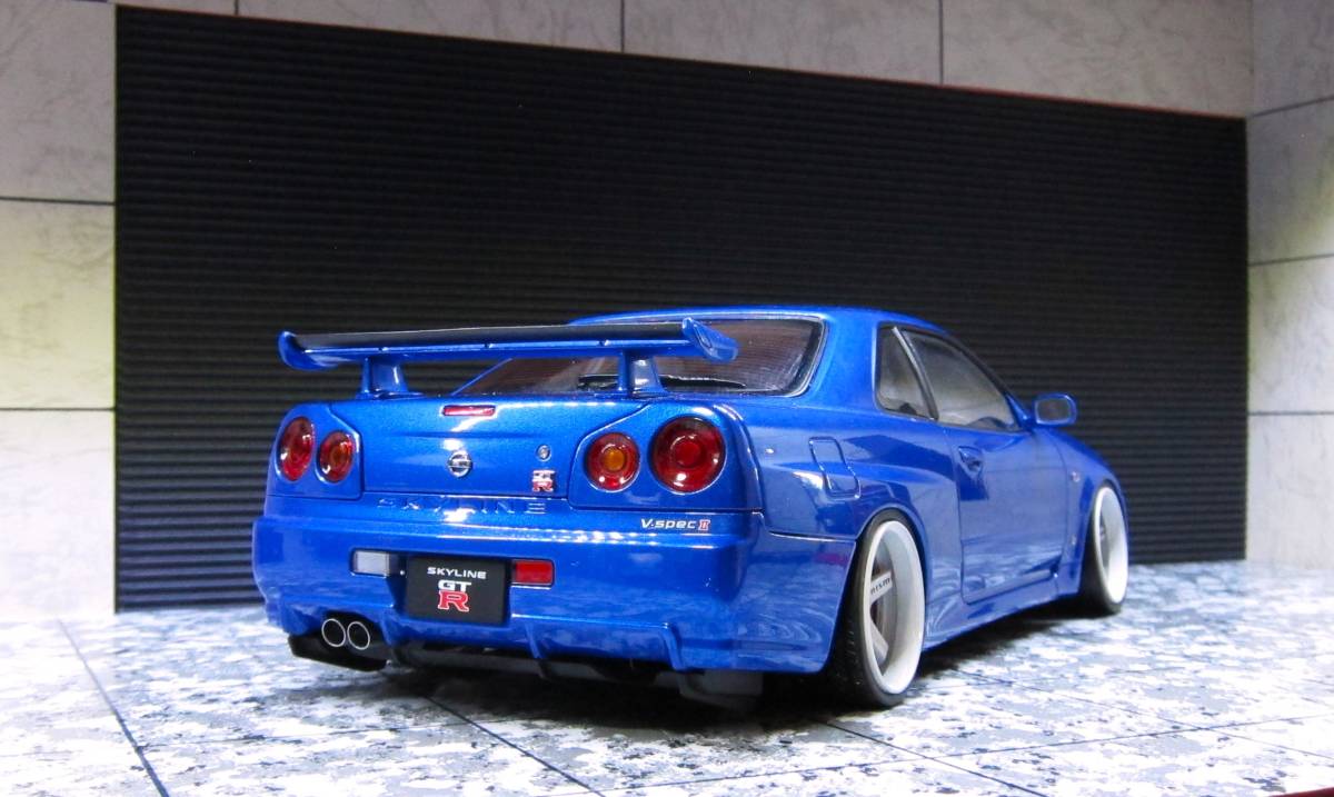 Aa 1/18 R34 GT-R V-specⅡベイサイドブルー カスタム nismo LMGT4 BNR34 GTR ニスモ_画像5