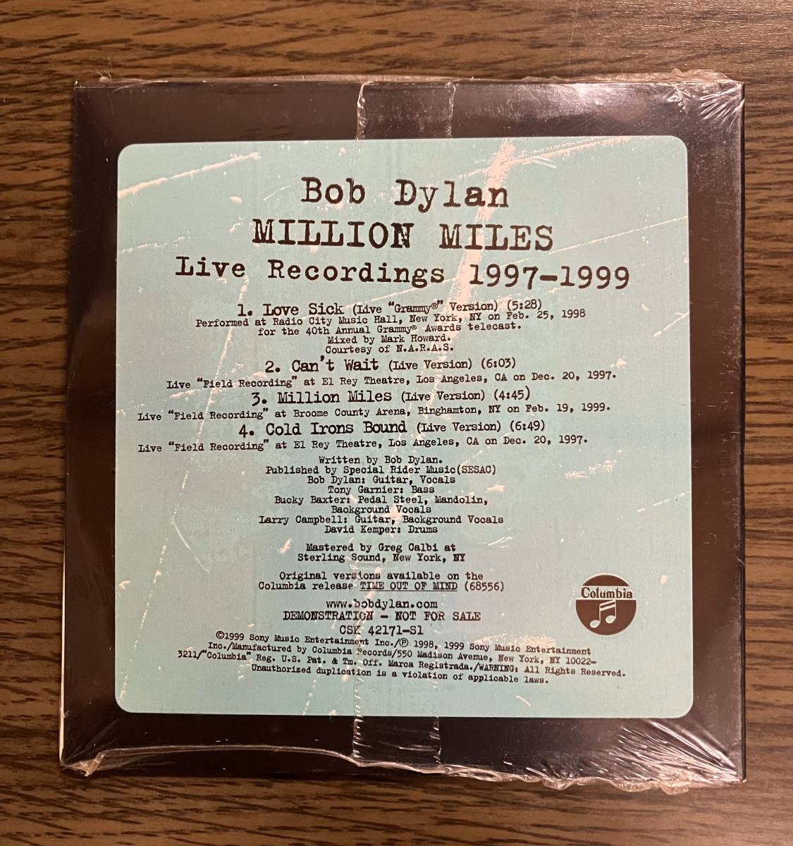 ボブ・ディラン Bob Dylan★MILLION MILES Live Recordings 1997-1999【未開封】サンプル盤CD！_画像2