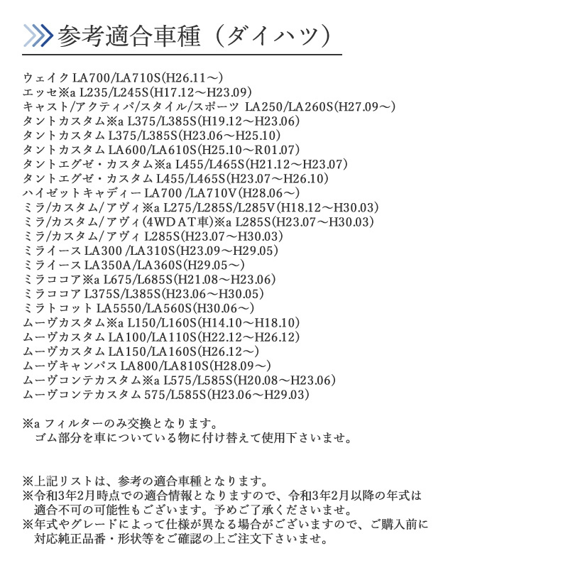 ミライース LA300 /LA310S LA350A/LA360S 対応 エアフィルター エアエレメント 互換品 17801-B2050 7801-B2050-000 17801-B2090 【EF02】_画像3