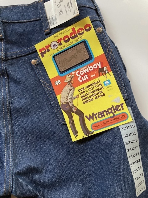  Vintage 80\'s DEADSTOCK Wrangler 13MWZ W33 L33 dead stock Wrangler Denim USA made blow kn Denim rice made Vintage