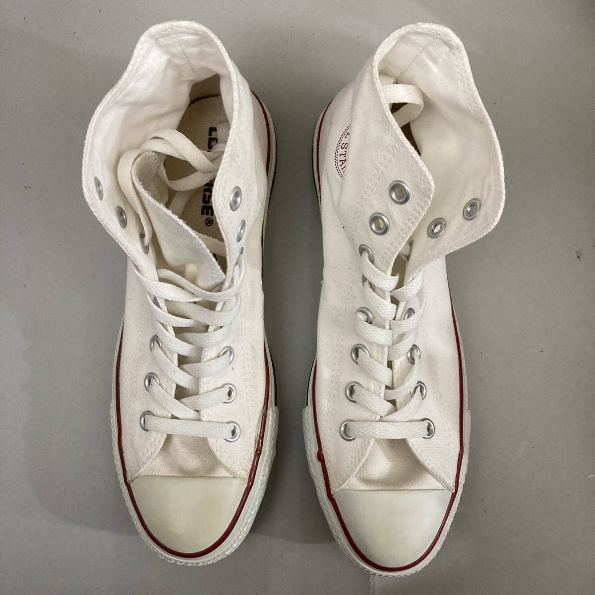 【新品未使用】コンバース CONVERSE スニーカー オールスター シューズ 靴 ハイカット HIGH 紐 キャンバス地 ホワイト 26.5cm @◆の画像2