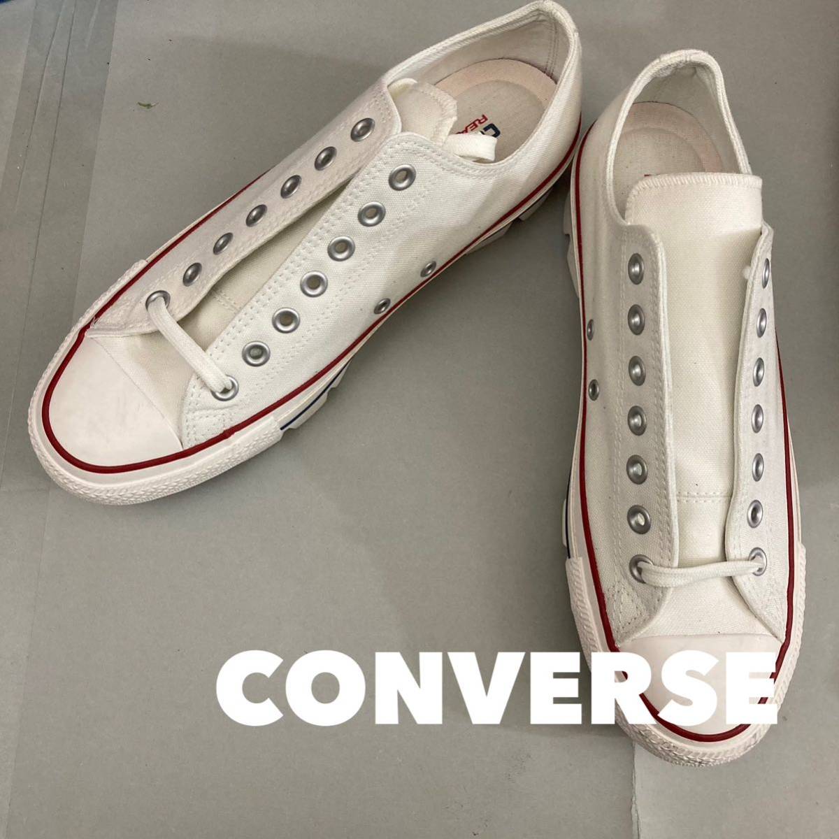 【新品未使用】コンバース CONVERSE LOW オールスター100 ラグソール 厚底 カップインソール TENCEL CHUNK OX ホワイト 28.0cm @◆の画像1