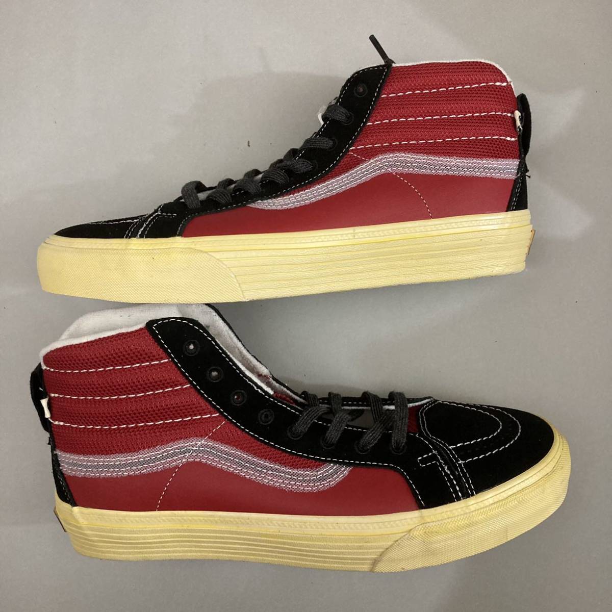 【新品未使用】【タグ付き】【希少・レア】バンズ VANS SK8-Hi スプリット ヴィンテージ ノッチバック エラ ブラック レッド 28.0cm @◆_画像8