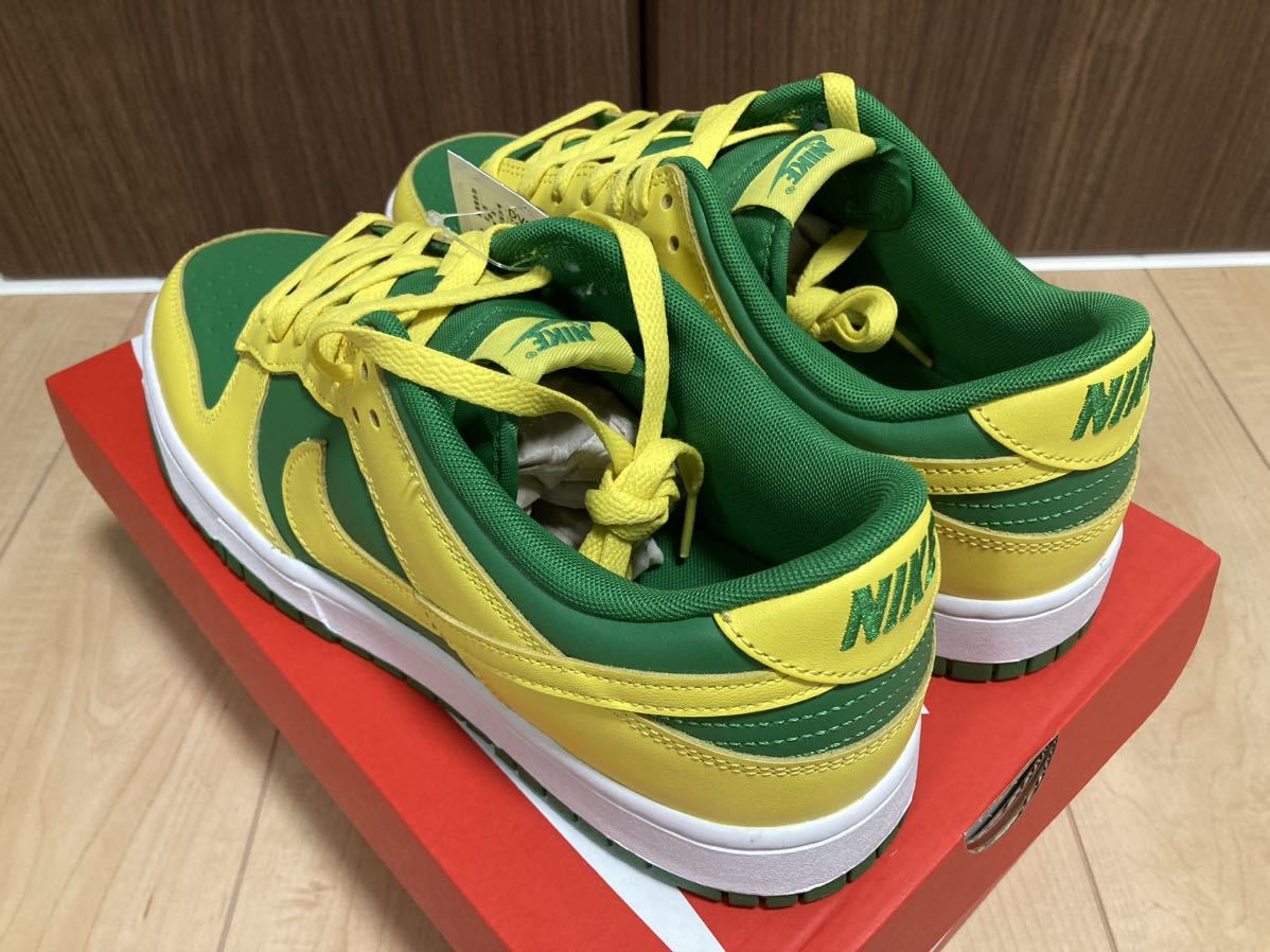 即決送料無料!! 30cm NIKE DUNK LOW "REVERSE BRAZIL" DV0833-300 （アップルグリーン/イエローストライク/ホワイト）