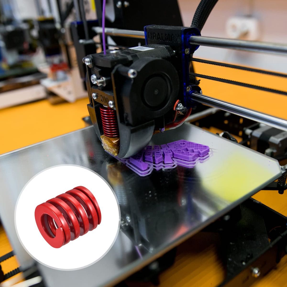 3Dプリンターダイバネ 圧縮型ばね 螺旋スタンピング ダイスプリング 電気部品 中負荷 レッド 赤