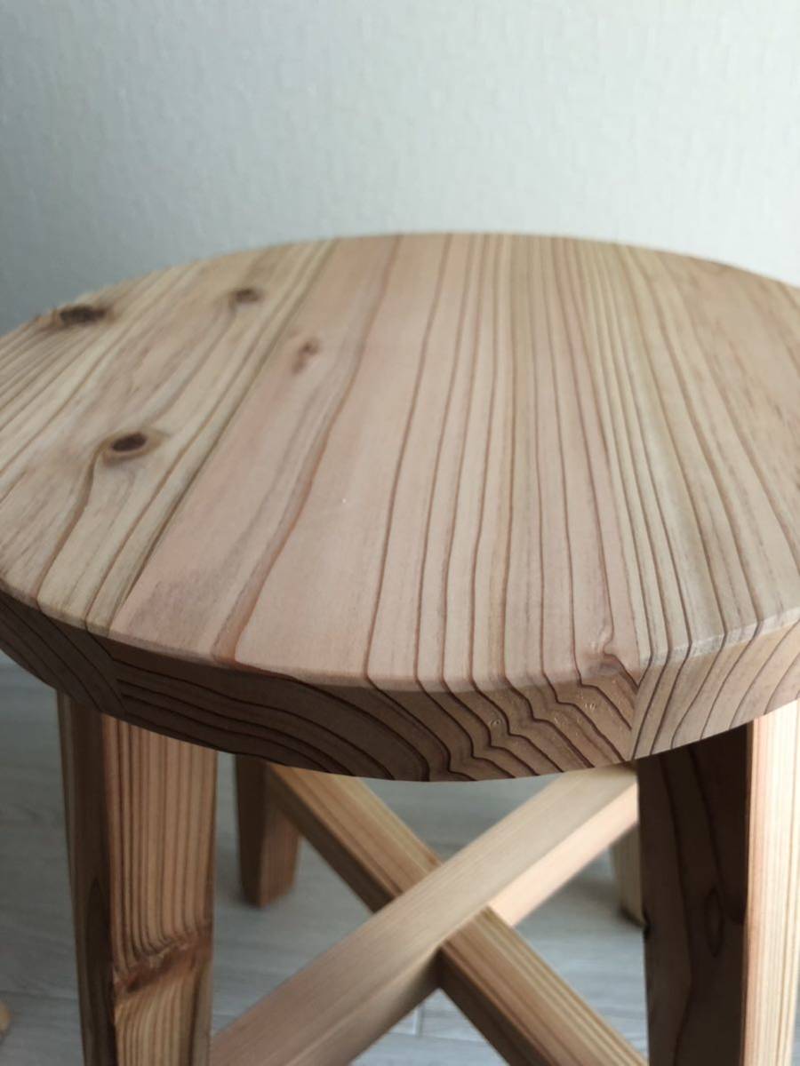 丸椅子・スツール・木製・おしゃれ・サイドテーブル・handmade・無垢材・2脚セット・ナチュラル_画像8