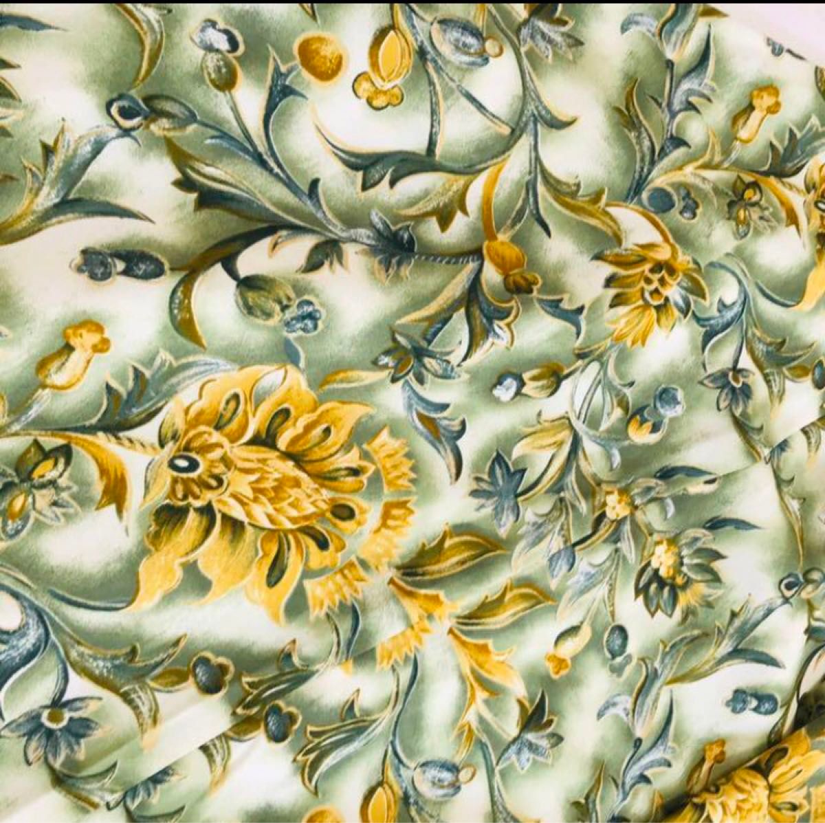レトロ ヨーロピアン サーキュラーフレアースカート ロング 総花柄  ボタニカル ゆったり L 日本製 古着