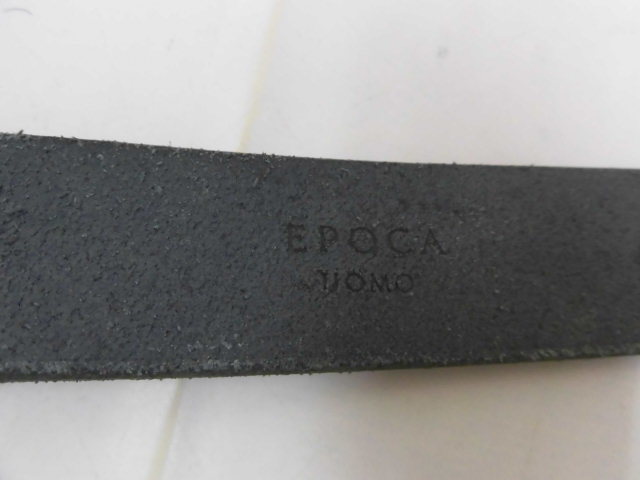 EPOCA エポカ UOMO ウォモ レザー ベルト 本革 編み込みデザイン ブルー×ブラック 青×黒 _画像7