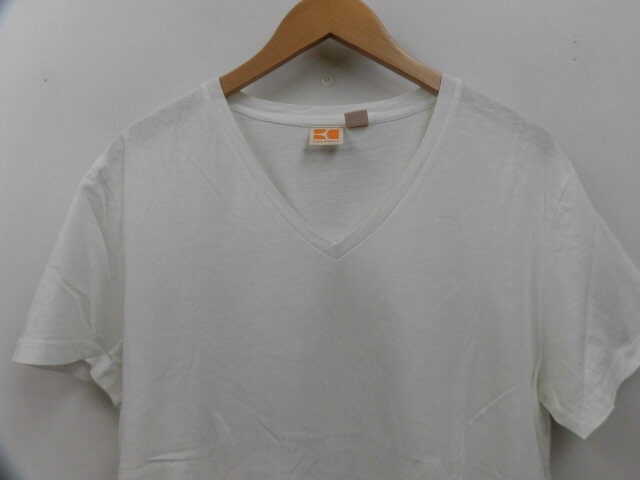 BOSS ORANGE ボスオレンジ HUGO BOSS ヒューゴボス Vネック Tシャツ シャツ 半袖 無地 トップス ホワイト 白 Lサイズ_画像2