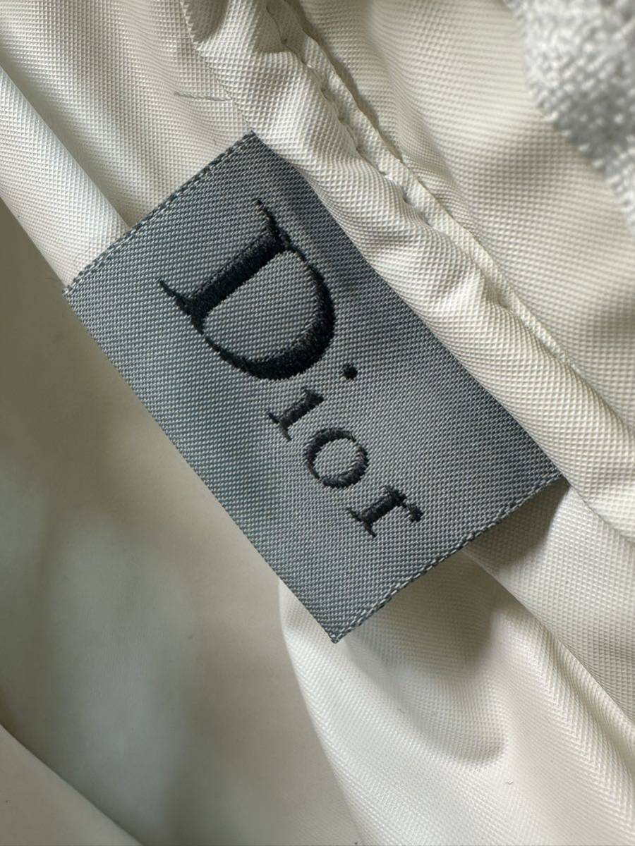 クリスチャンディオール ChristianDior ハンドバッグ コットン パイル ホワイト×ブルー J'ADORE DIOR バッグ ポーチ_画像8