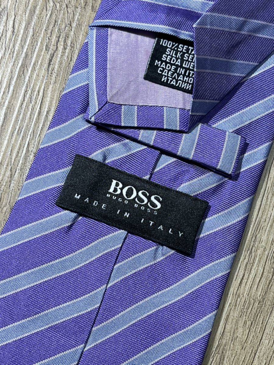  almost unused "HUGO BOSS" Hugo Boss thin stripe brand necktie 402032