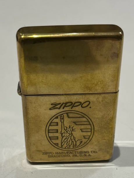 【D4844-3】ZIPPO オイルライター PAT.2032695 ライター ジッポー 未使用中古品 ※石を入れておらず火花未確認。フリントホイール作動確認_画像1