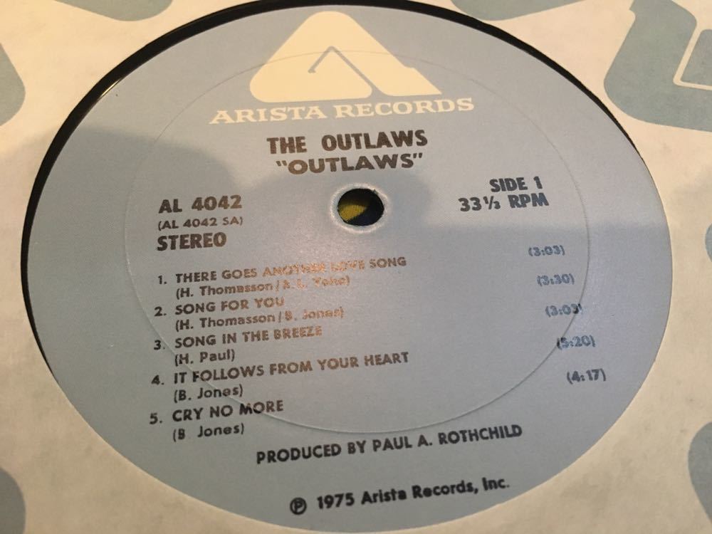 Outlaws★中古LP/USオリジナル盤「アウトローズ」の画像4