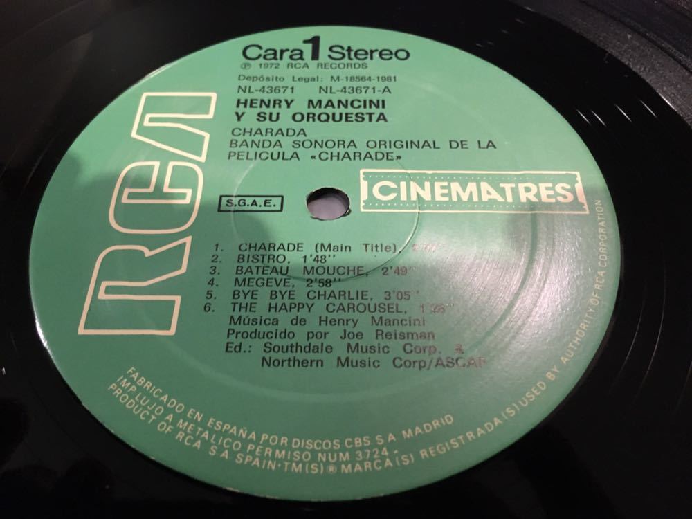 O.S.T. Henry * man si-ni* used LP/ Spain record [ Charade ]