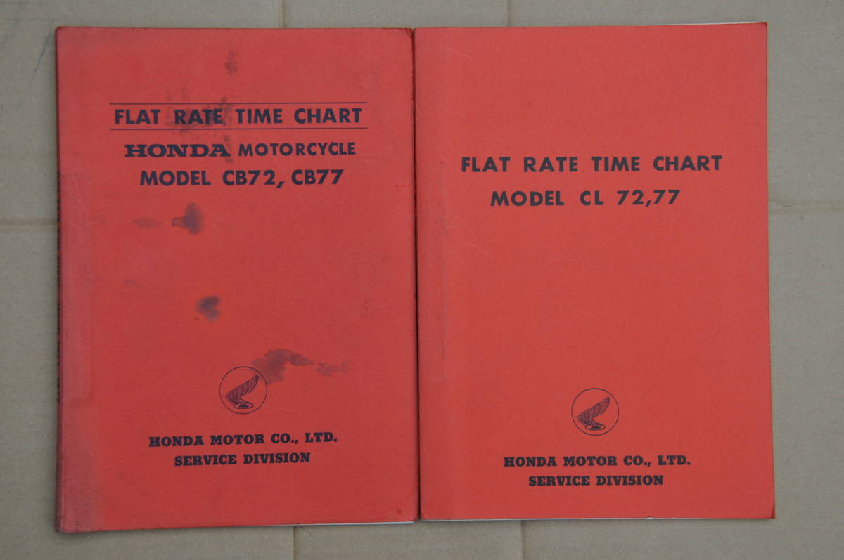 CL72/77 CB72/77 英字パーツリスト　FLAT RATE TIME CHART_画像1