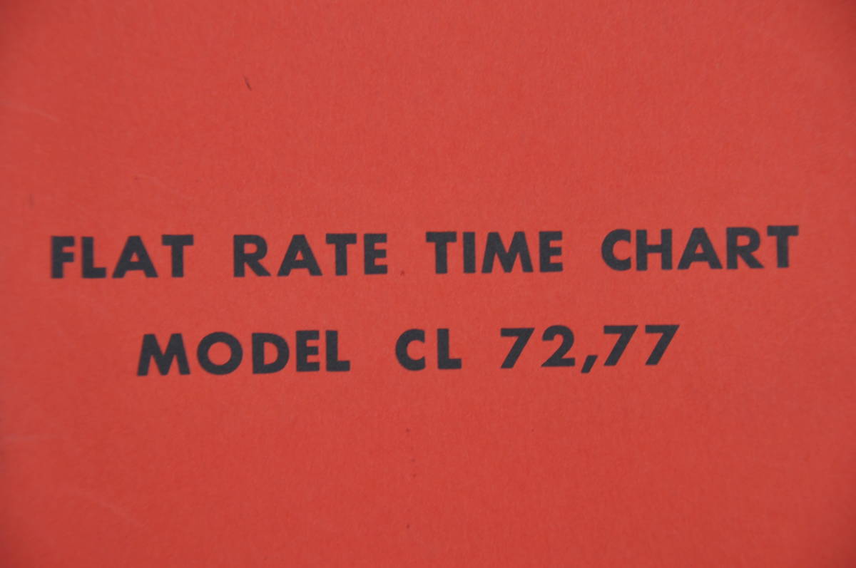 CL72/77 CB72/77 英字パーツリスト　FLAT RATE TIME CHART_画像3