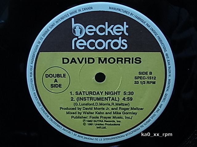 ★☆Garfield Fleming / David Morris「Don't Send Me Away / Saturday Night」☆★5点以上で送料無料!!!の画像2