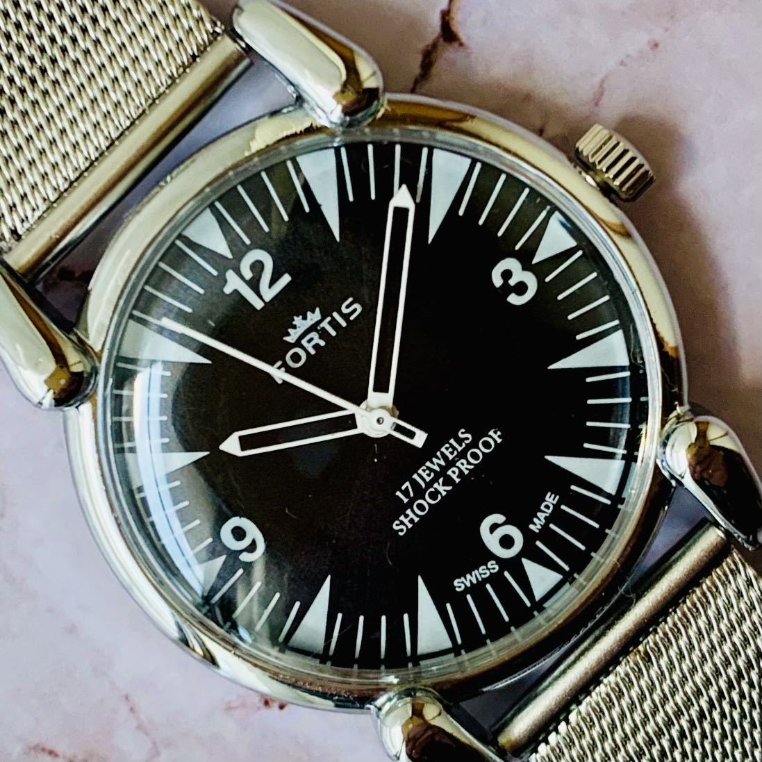 格安販売の FORTIS ☆送料無料☆オーバーホール済☆メンズ腕時計☆スイス製 アナログ(手巻き)