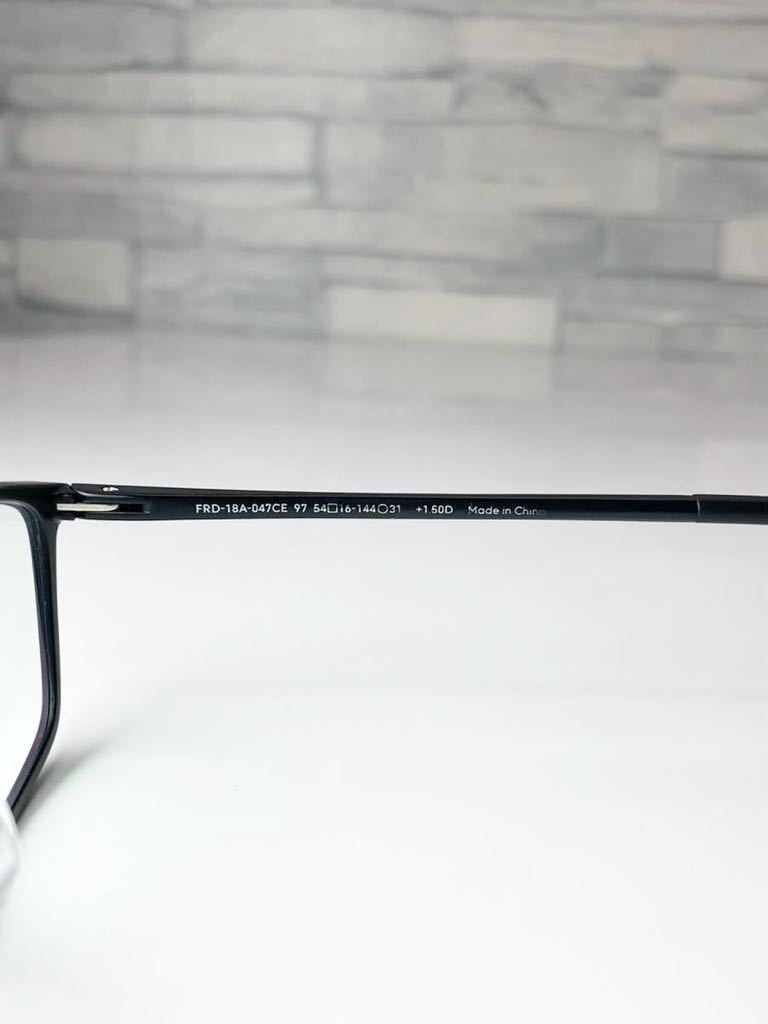 JINS READING GLASSES -Square-(+1.50) FRD-18A-047 ジンズ スクエア型 マットブラック 老眼鏡 良品_画像4