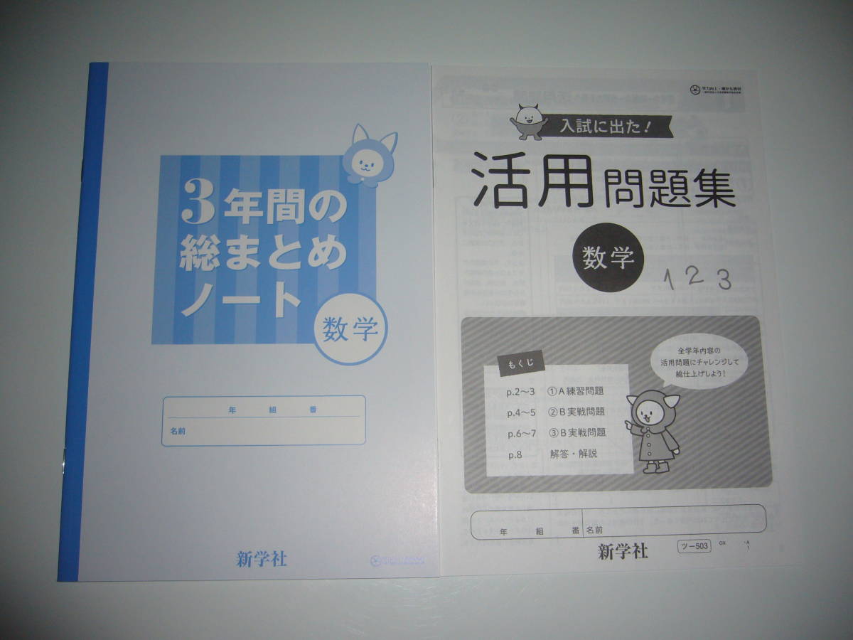 新品未使用　3年間の総まとめ問題集　数学　新学社　解説・解答集　3年間の総まとめノート　入試に出た！ 活用問題集　高校受験　高校入試_画像2