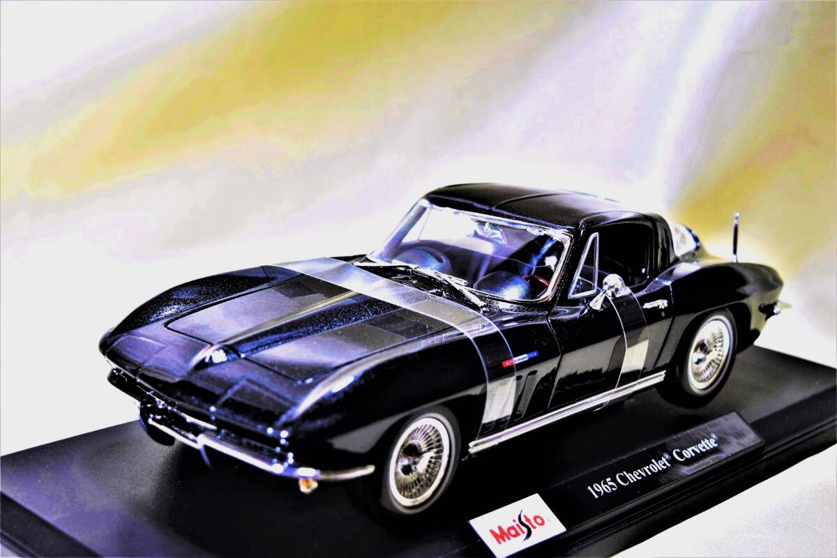 新品マイスト1/18【Maisto】■1965年式 Chevrolet Corvetteレア■ミニカー/ポルシェ/BMW/アウディ/ランボル/ブラーゴ/オートアート/京商_画像2